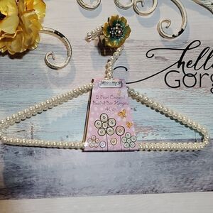 Set of 2 Pearl Colored Beaded Bar Hangers Large